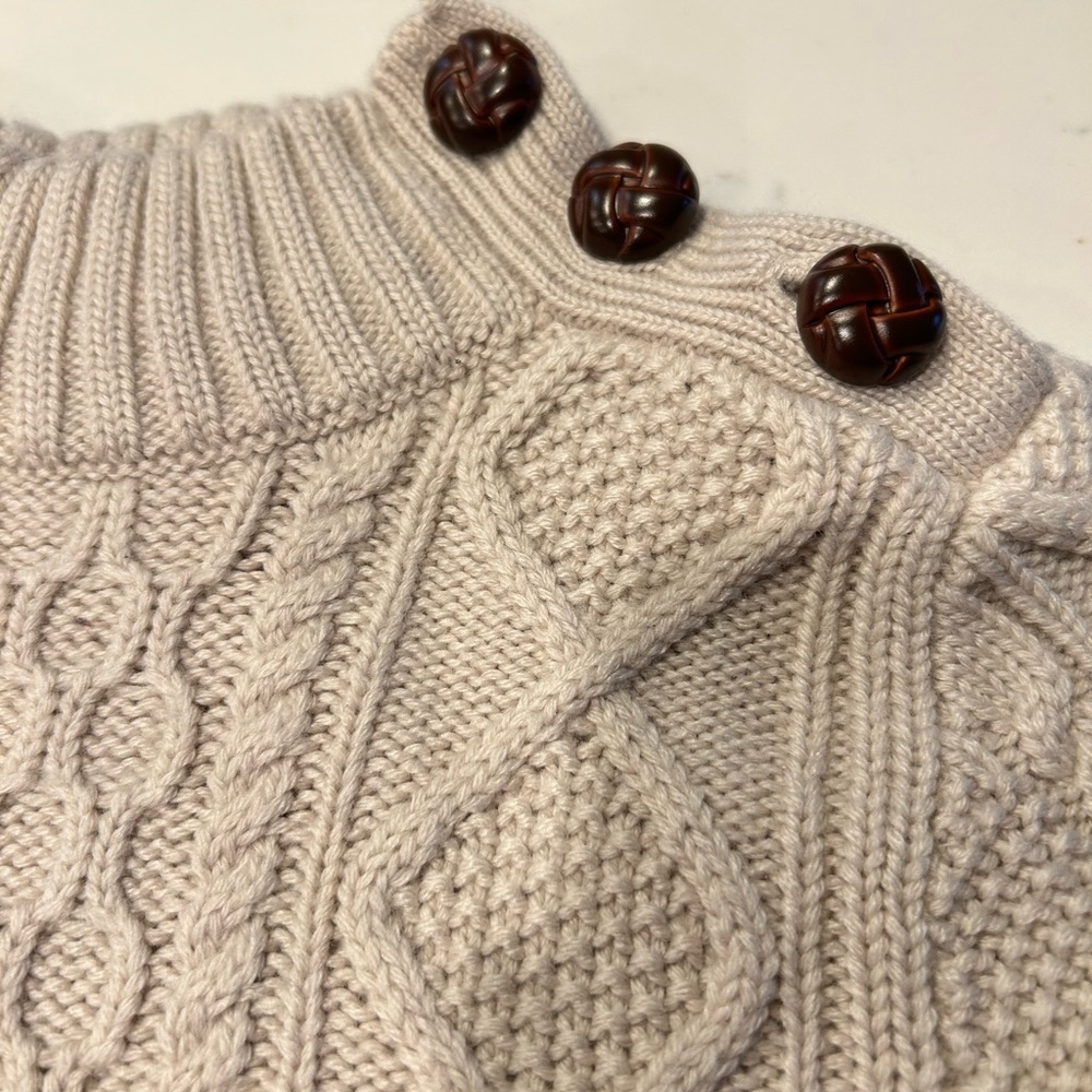 Jacadi Cream Cable Knit Turtleneck Sweater - Picture 5 of 7